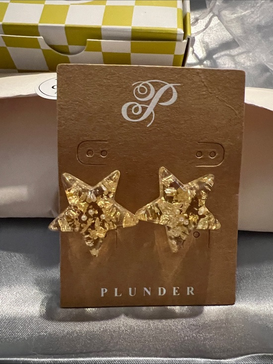 Plunder Jewelry - Plunder Yellow Glitter Star Earrings